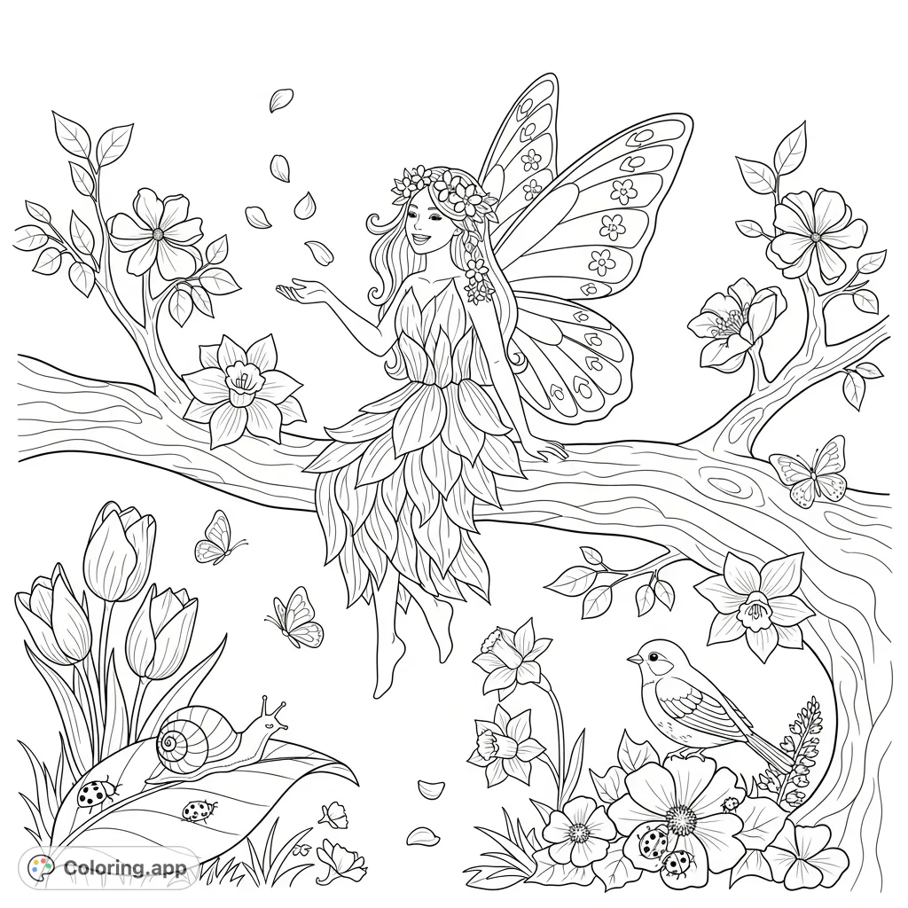 Spring Fairy Code Spring Fairy Blossom Delight - Coloring.app