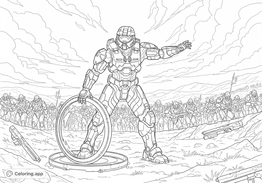Master Chief Bubble Shield - Coloring.app