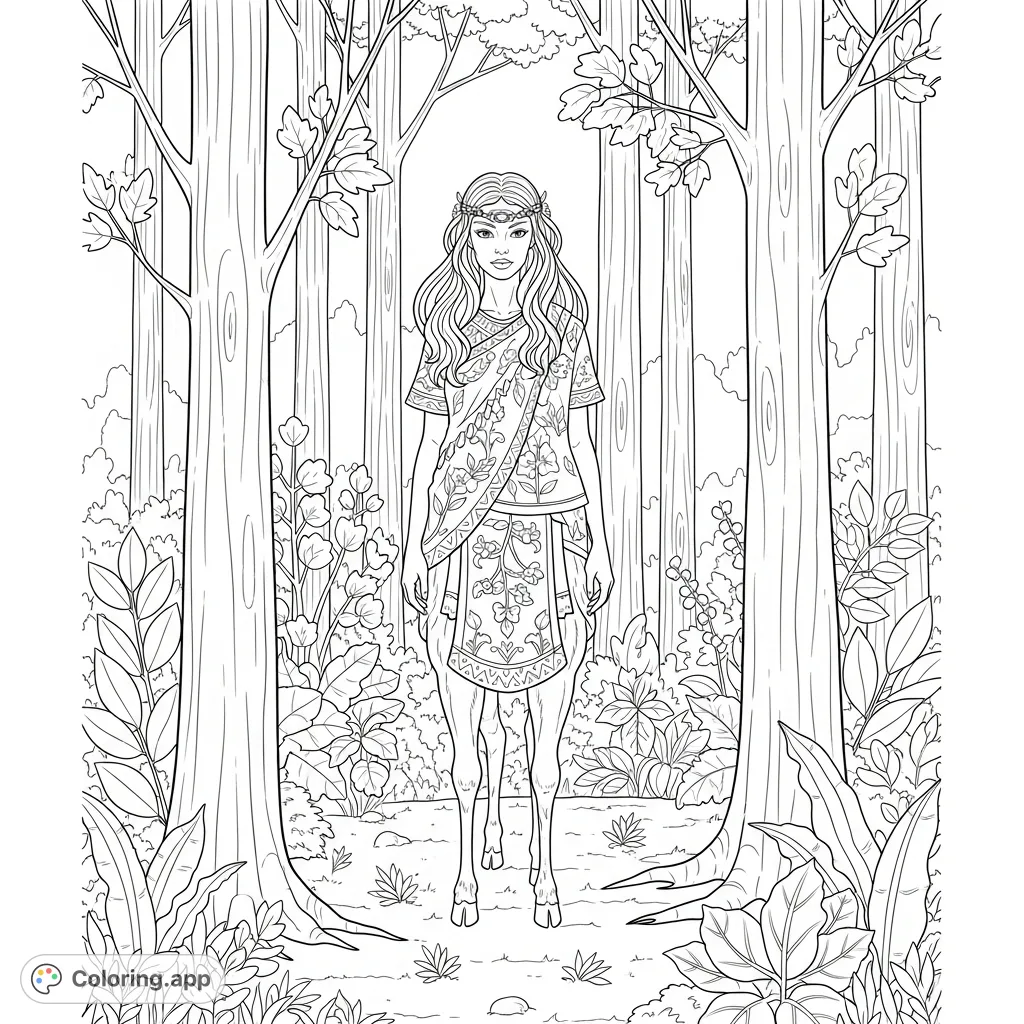 Discover Deer Woman, a beautiful and mysterious figure from Indigenous folklore, blending human grace with deer hooves in a mystical woodland setting. Perfect for creative expression.