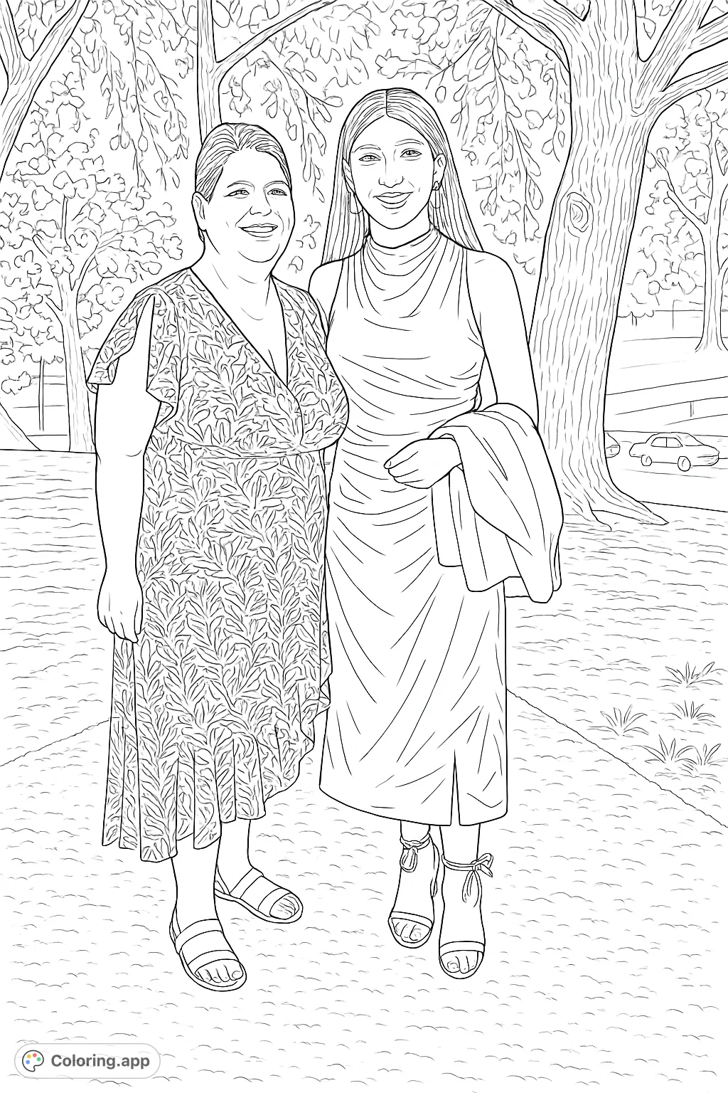 Generational Portrait Outdoor - Coloring.app