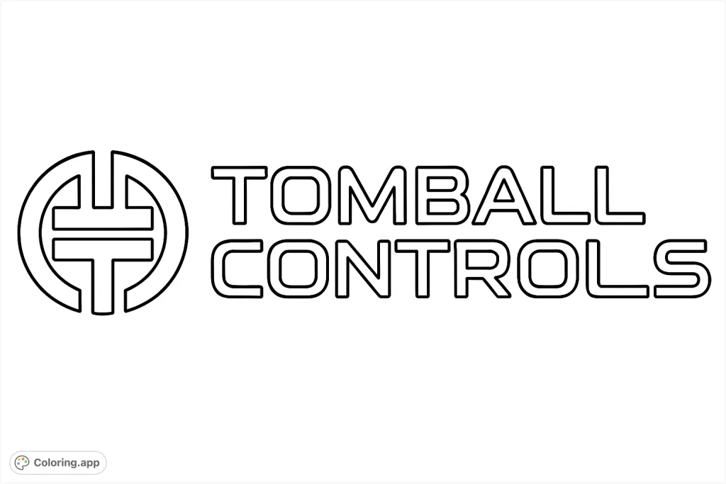 A professional Tomball Controls corporate logo coloring page featuring a distinct emblem and modern typography. Perfect for brand recognition.