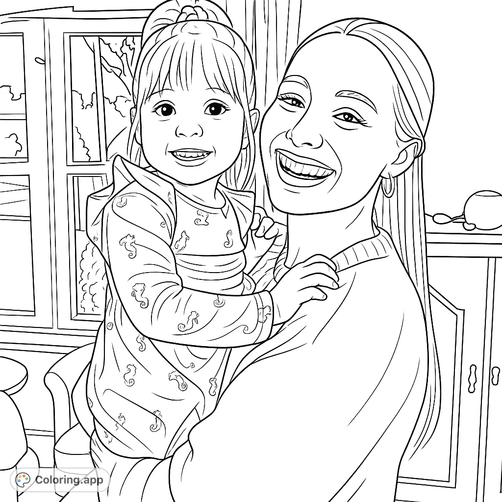 Capture a heartwarming moment of a smiling woman holding a happy child. This lovely family portrait offers a delightful scene for creative expression.