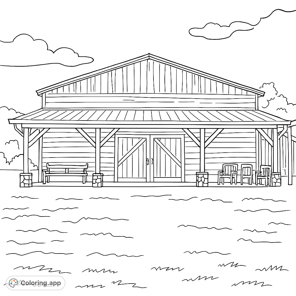 Explore a rustic barn with a charming front porch, set against rolling hills. Perfect for capturing rural beauty with planks, stone, and wide-open spaces.