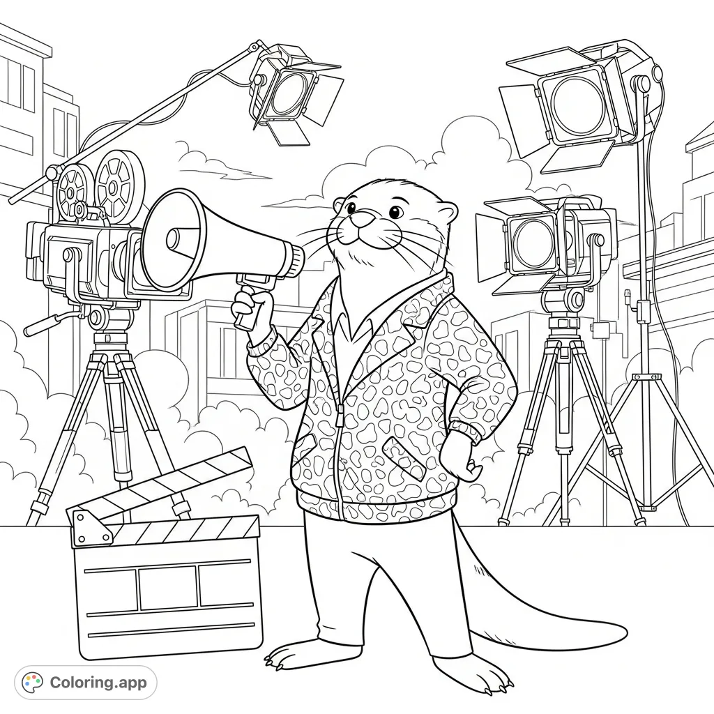 Director Colouring Mr. Otter: Action Director - Coloring.app