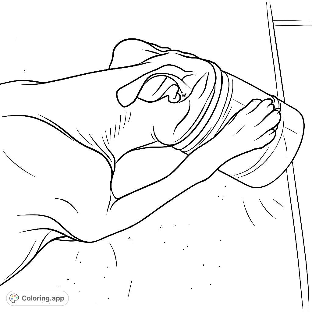 A playful dog is caught with its head inside a bowl on a comfy cushion, capturing a moment of canine curiosity. Perfect for animal lovers of all ages.