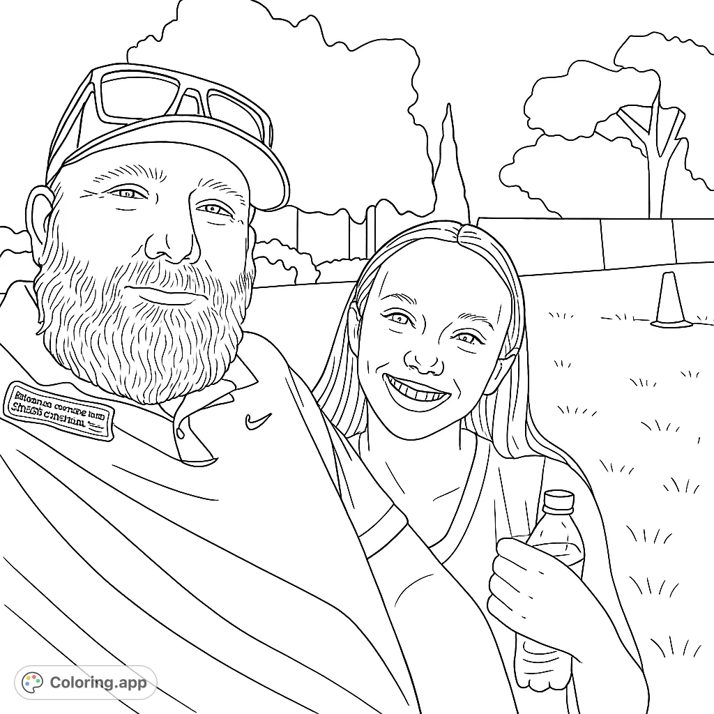 Capture a heartwarming moment with a smiling man and woman at an outdoor gathering. Personalize their features and the nighttime field setting.