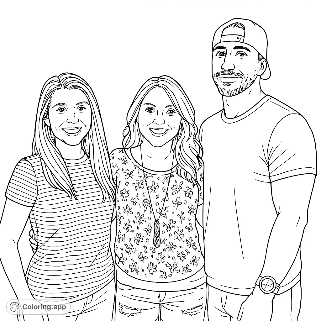 A warm portrait of three smiling individuals, two women and one man, standing together against a simple backdrop. Perfect for personalizing with your favorite colors.