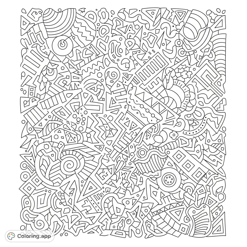 Intricate Abstract Pattern Medley - Coloring.app