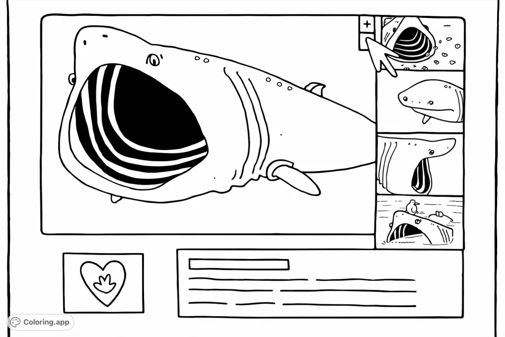 Dive into an underwater adventure with this gentle giant. Explore the depths and bring this magnificent marine creature to life with your favorite colors.