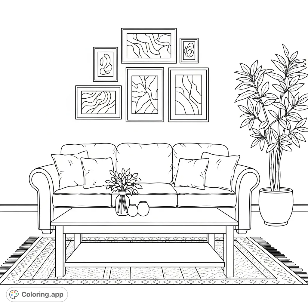 Interior Design Coloring Pages - Coloring.app