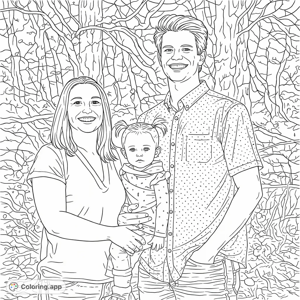 Capture a heartwarming family moment with this free printable family portrait coloring page. Perfect for celebrating connections and creating cherished memories.