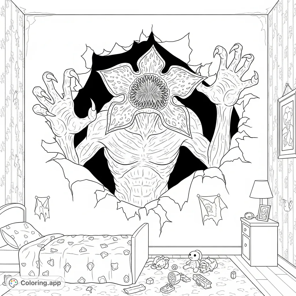Distorted Coloring Pages Demogorgon Coloring Pages - Coloring.app