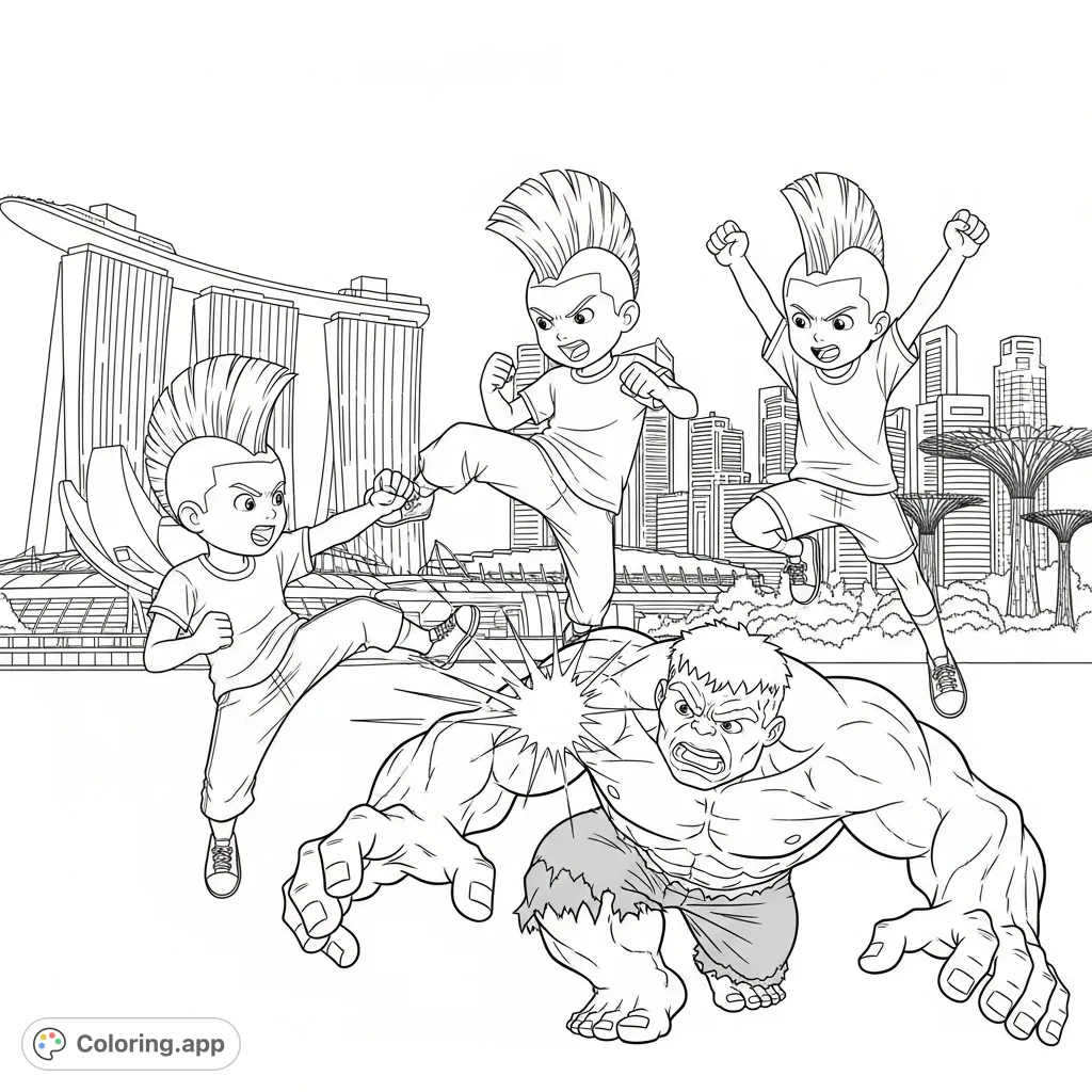 Mohawk Coloring Singapore Coloring Pages - Coloring.app