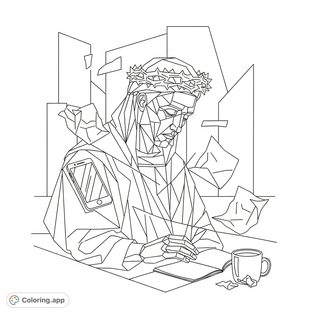 Computer Science Coloring Cubism Cubist Coloring Pages - Coloring.app