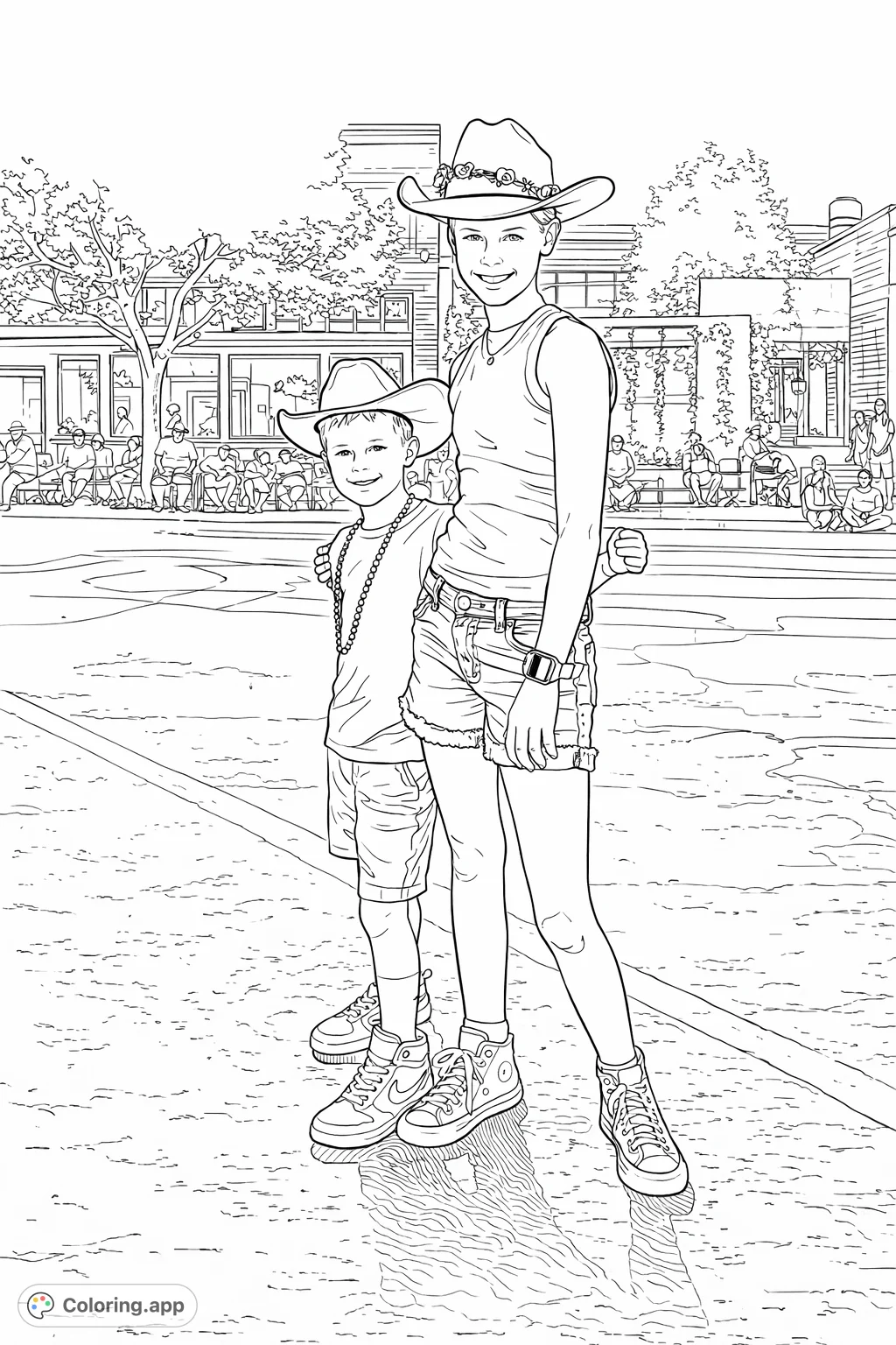 Coling Photo Family by the Water - Coloring.app