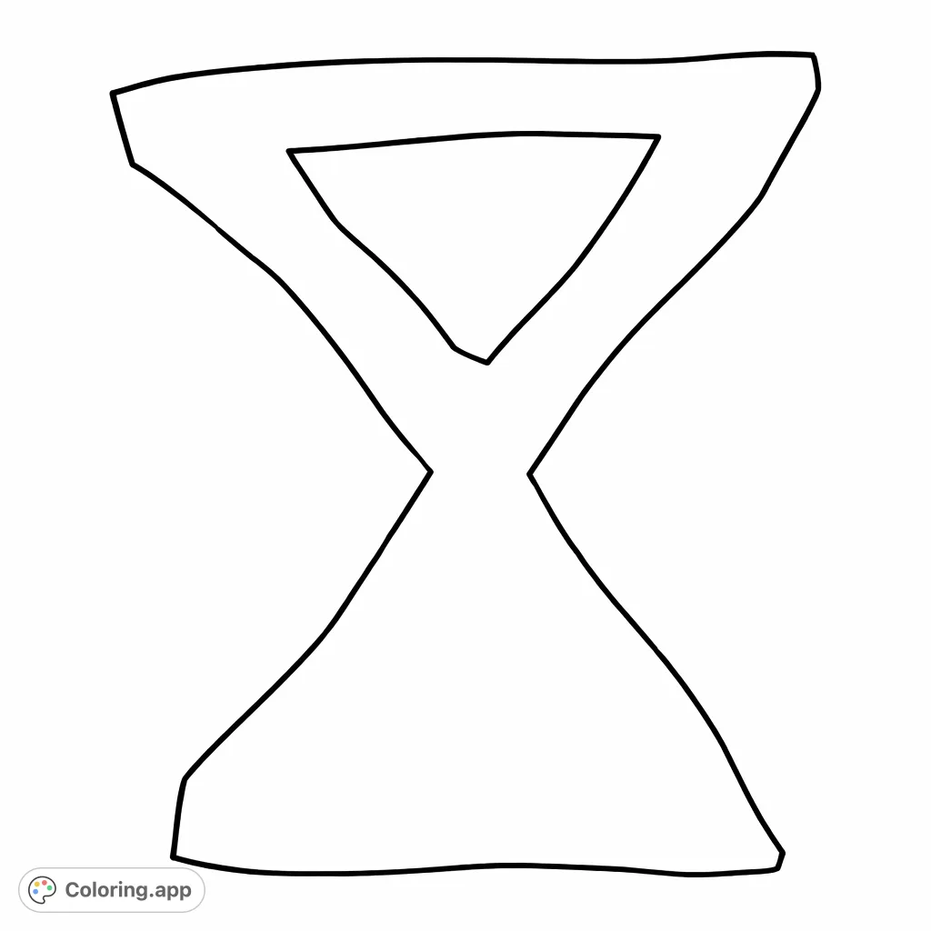 A bold, geometric hourglass symbol awaits your creative touch. Explore gradients and patterns within this classic representation of time and balance.