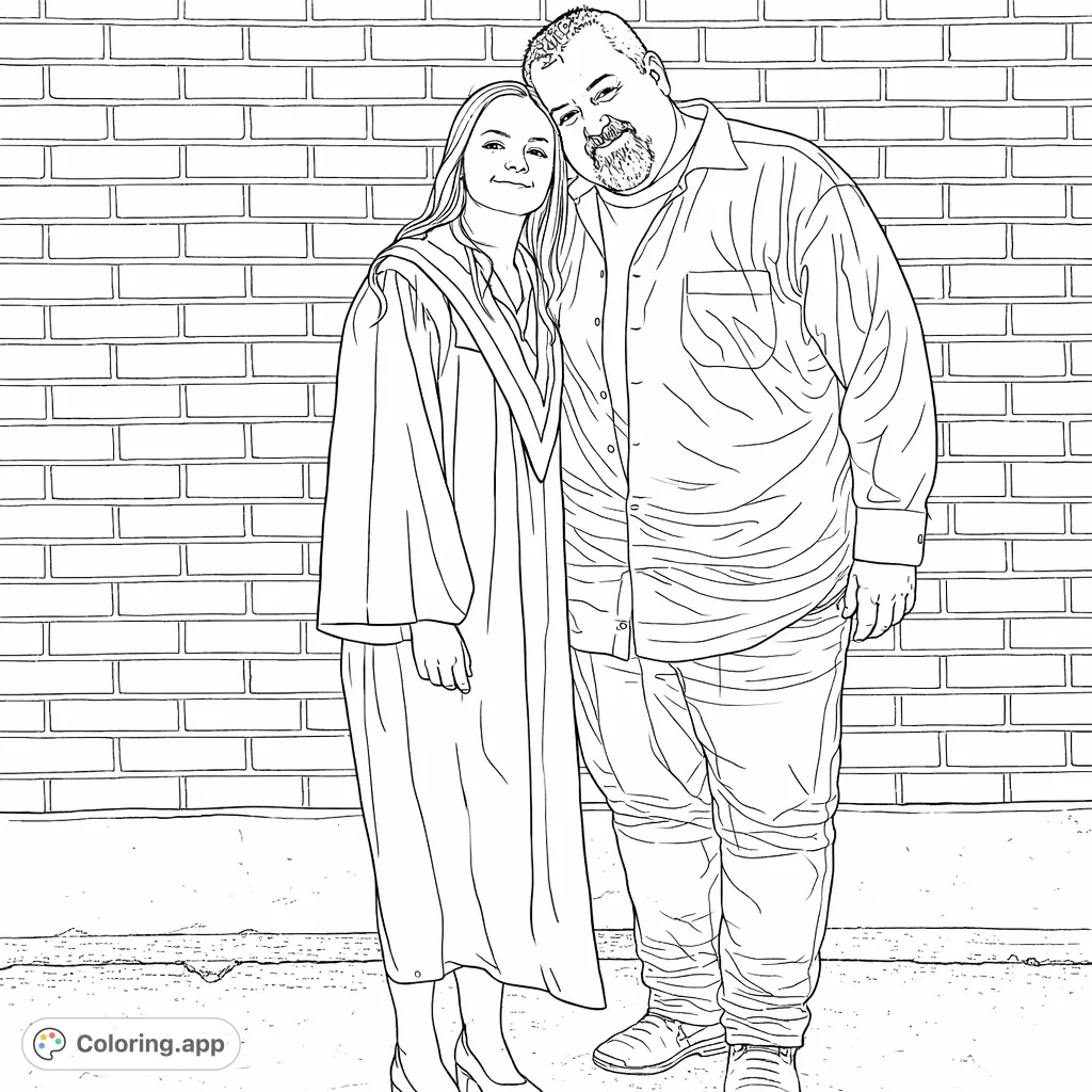 Celebrate a special graduation moment with this heartwarming scene of a graduate and a proud elder. Perfect for adding your unique touch to a memorable achievement.