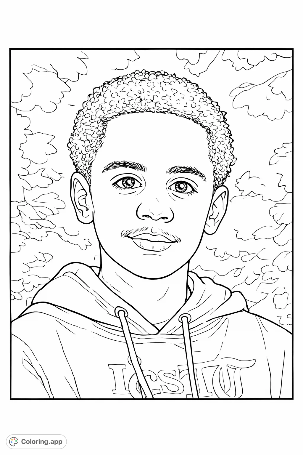 A compelling portrait of a young individual, featuring distinct facial details and a textured hoodie against a soft, natural background. Perfect for creative expression.