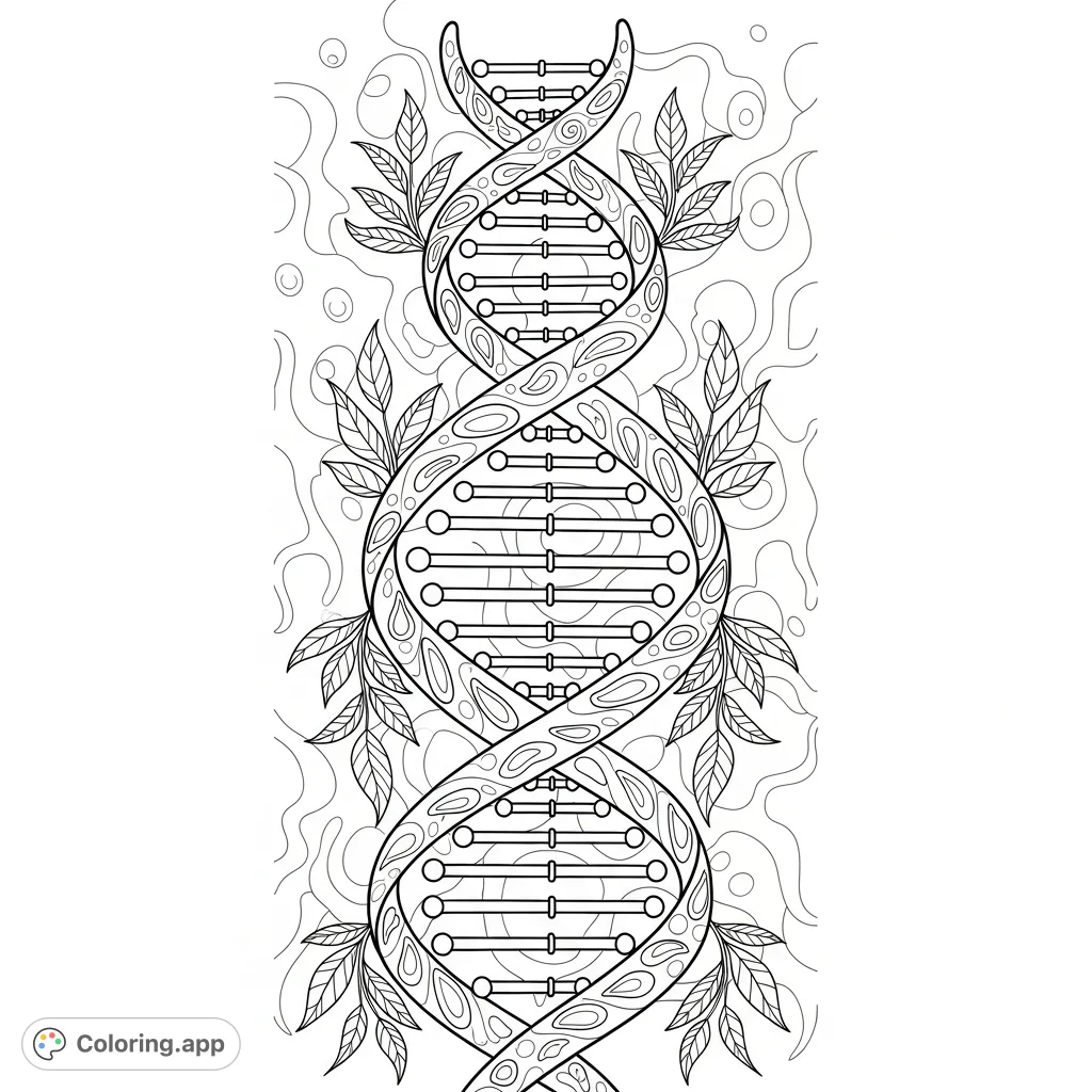 Cannabis DNA Helix Structure - Coloring.app