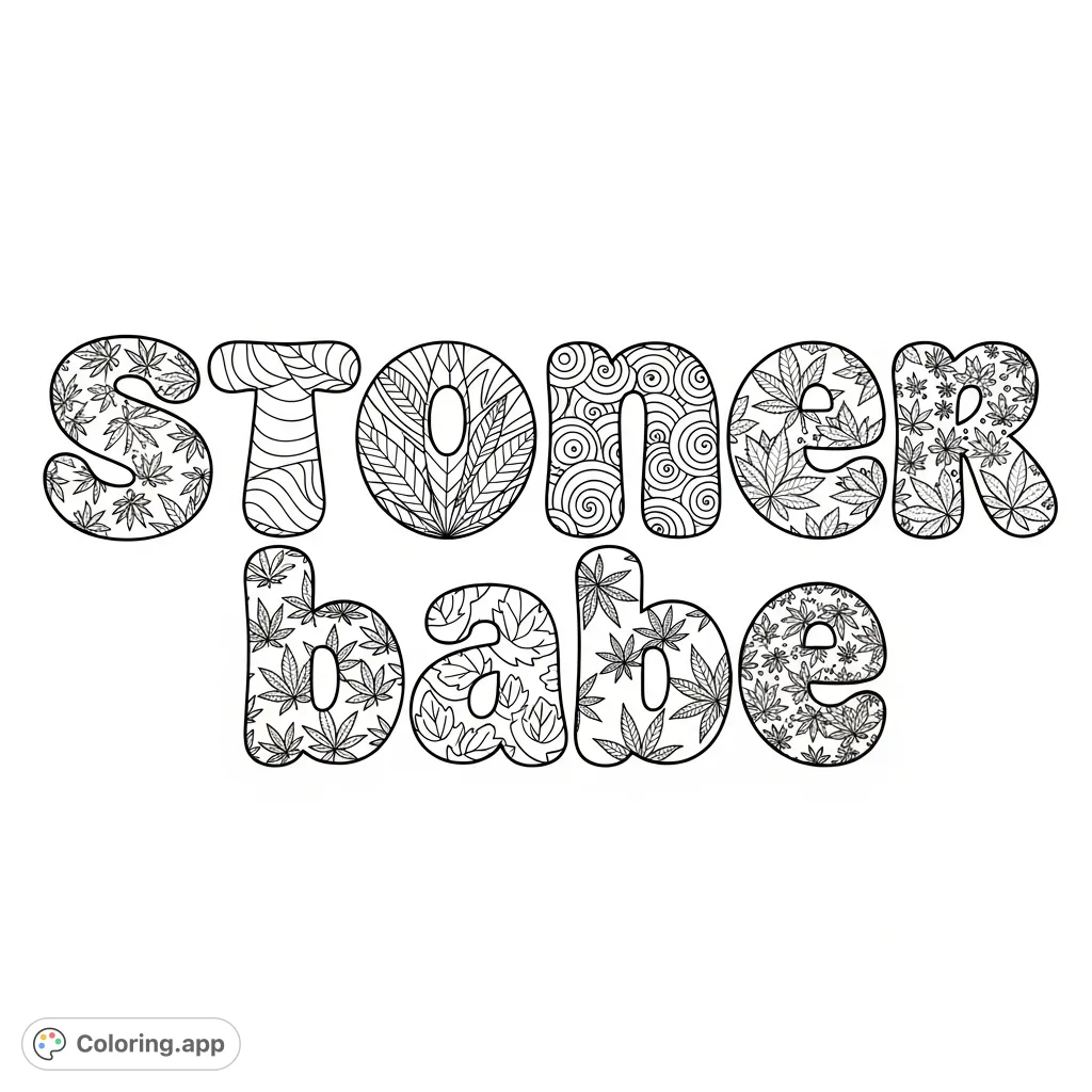 Stoner Lettering Stoner Coloring Pages - Coloring.app
