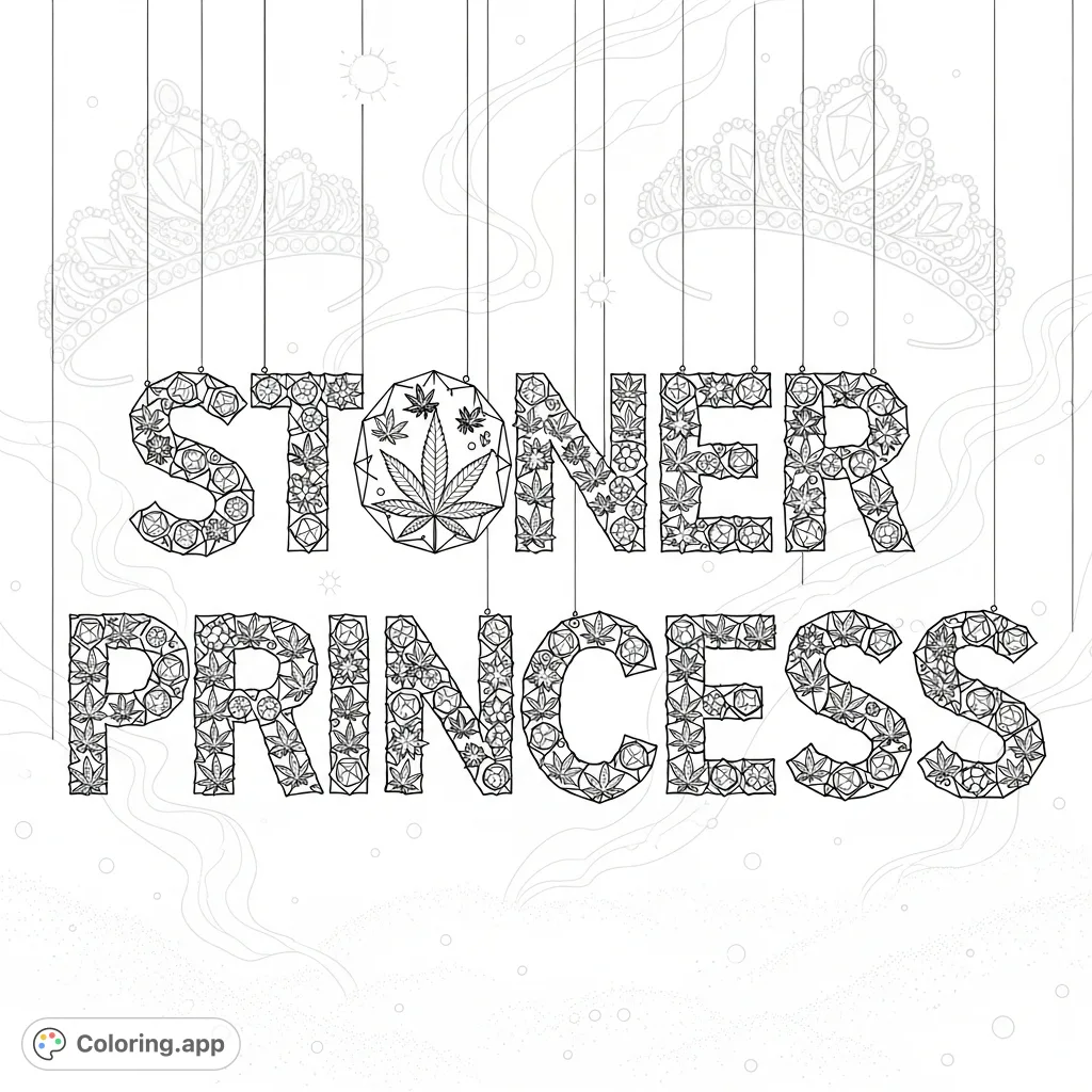 Stoner Lettering Stoner Coloring Pages - Coloring.app