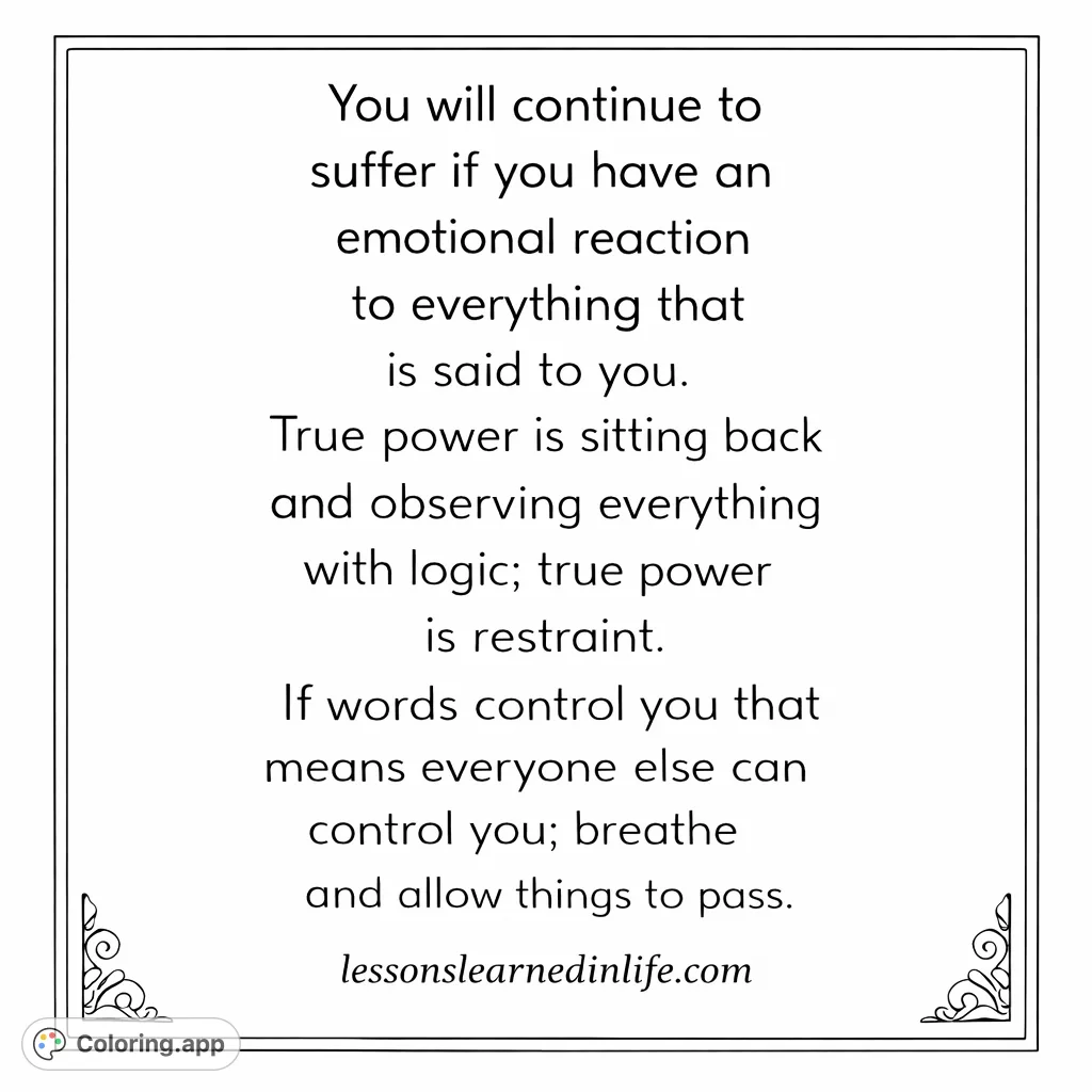 An easy-to-color page featuring a simple rectangular frame with areas for text and a decorative corner element. Perfect for mindful coloring.