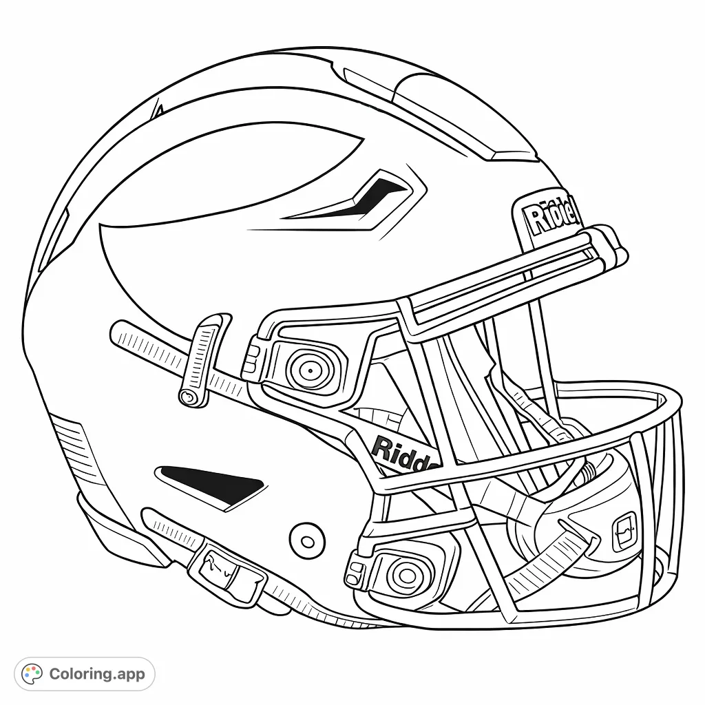 Dive into the world of sports with this detailed football helmet design. Perfect for fans to customize with team motifs and personal flair.