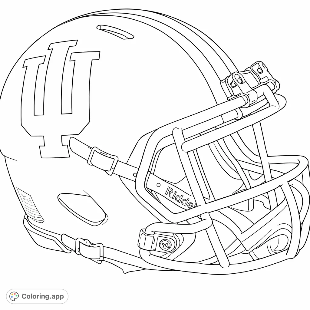 Detailed football helmet with a prominent team logo and protective face mask, ready for personalized team colors. A must-have for sports fans!