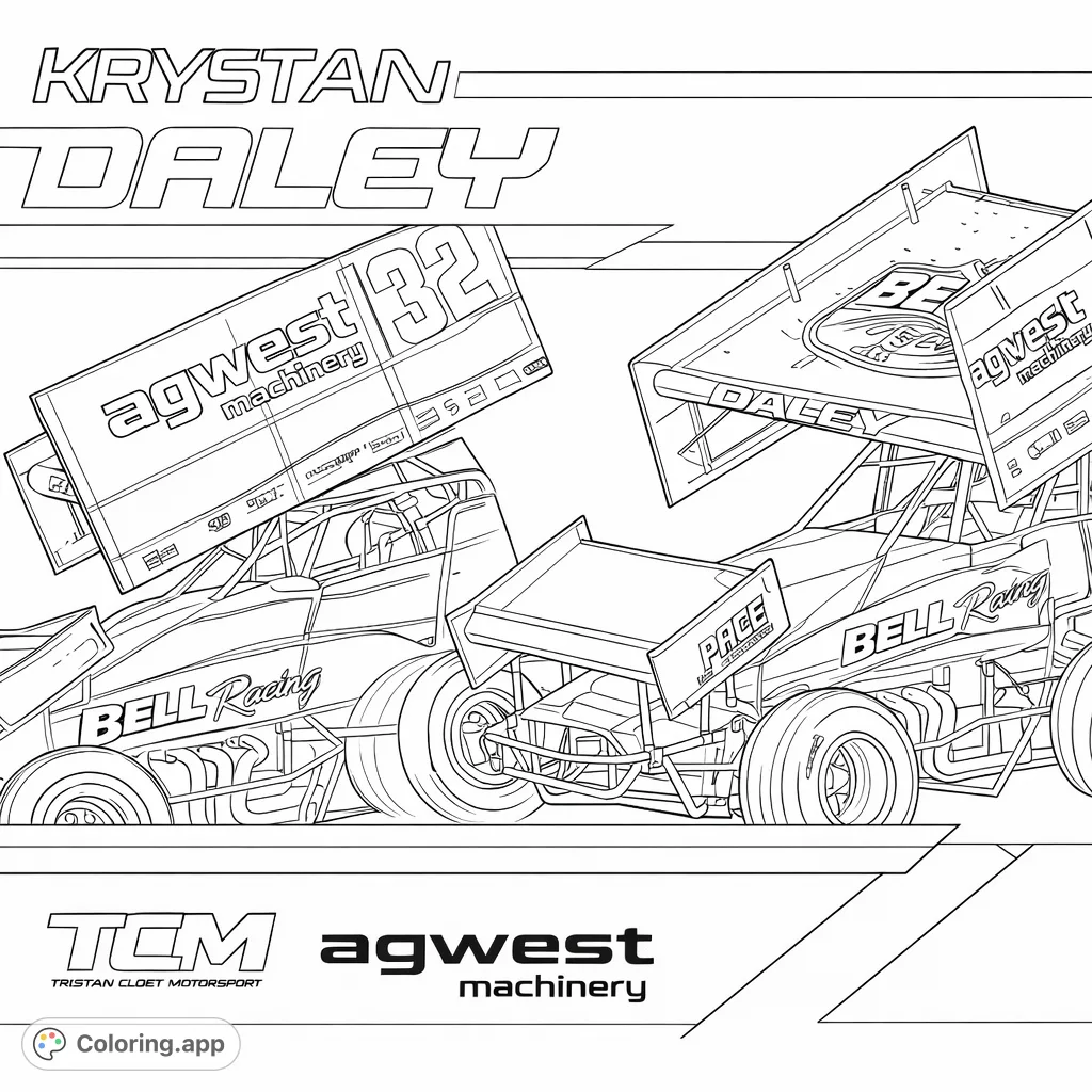 Spring Racing Colouring In Dynamic Sprint Car Racing - Coloring.app