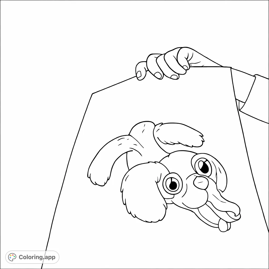 A delightful, simple coloring page featuring a cartoon-style animal head with large eyes, a prominent snout, and playful spots. Perfect for creative fun!