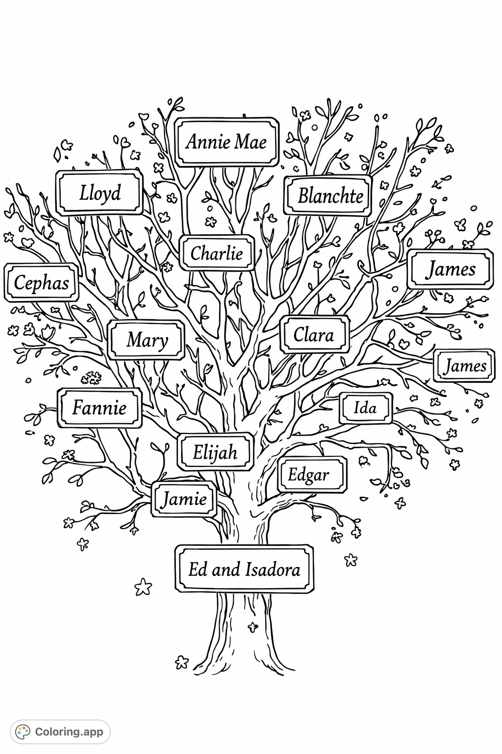 Ancestral Tree Connection - Coloring.app