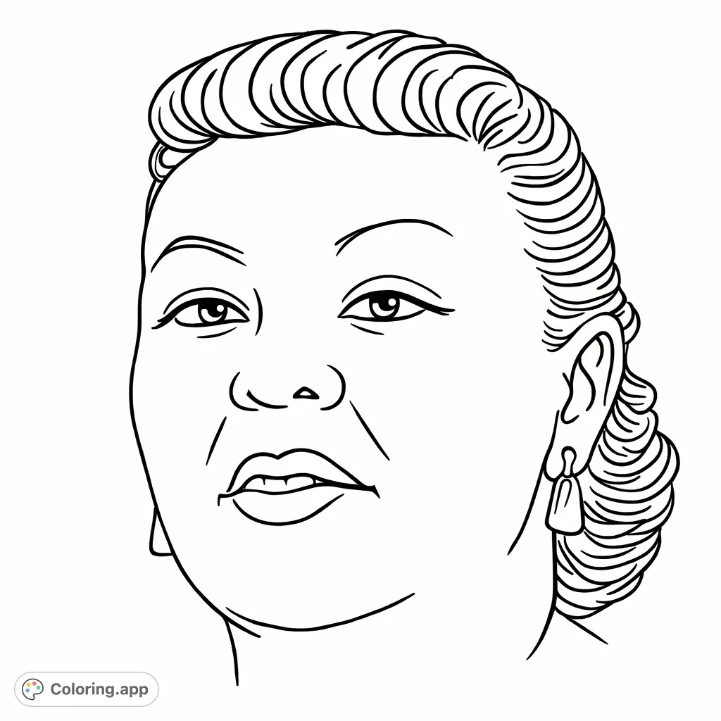 A serene portrait study perfect for mindful coloring. Features a gentle face with subtle contours, offering a calming and reflective artistic experience.