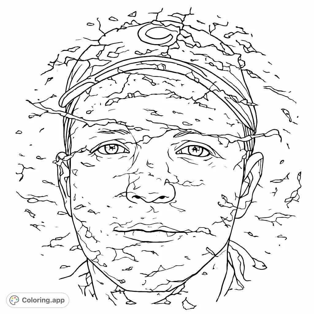 Capture history with this vintage portrait coloring page. A solemn figure in a cap offers a contemplative subject for artists of all ages.