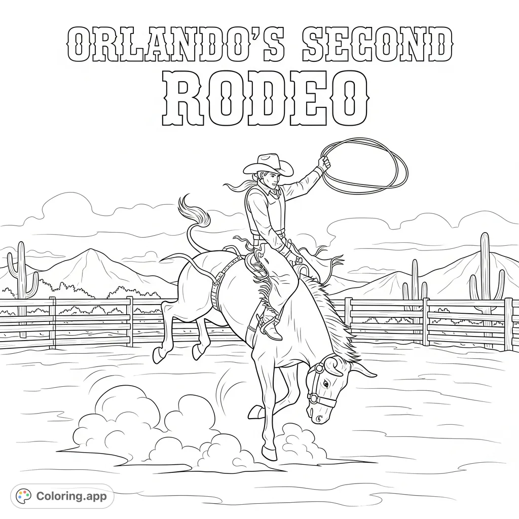 Colouring Book Rodeo Orlando's Second Rodeo Thrills - Coloring.app