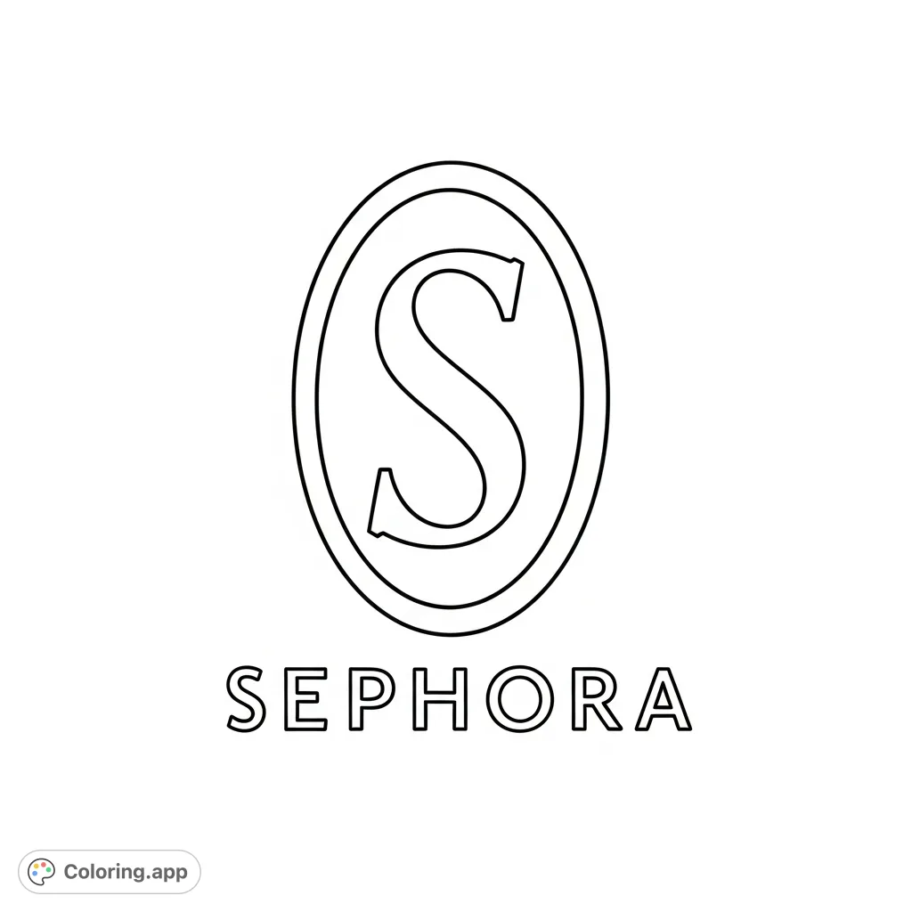 A stylish Sephora logo featuring the iconic 'S' emblem within an oval, accompanied by the brand name. Perfect for fashion and beauty enthusiasts.
