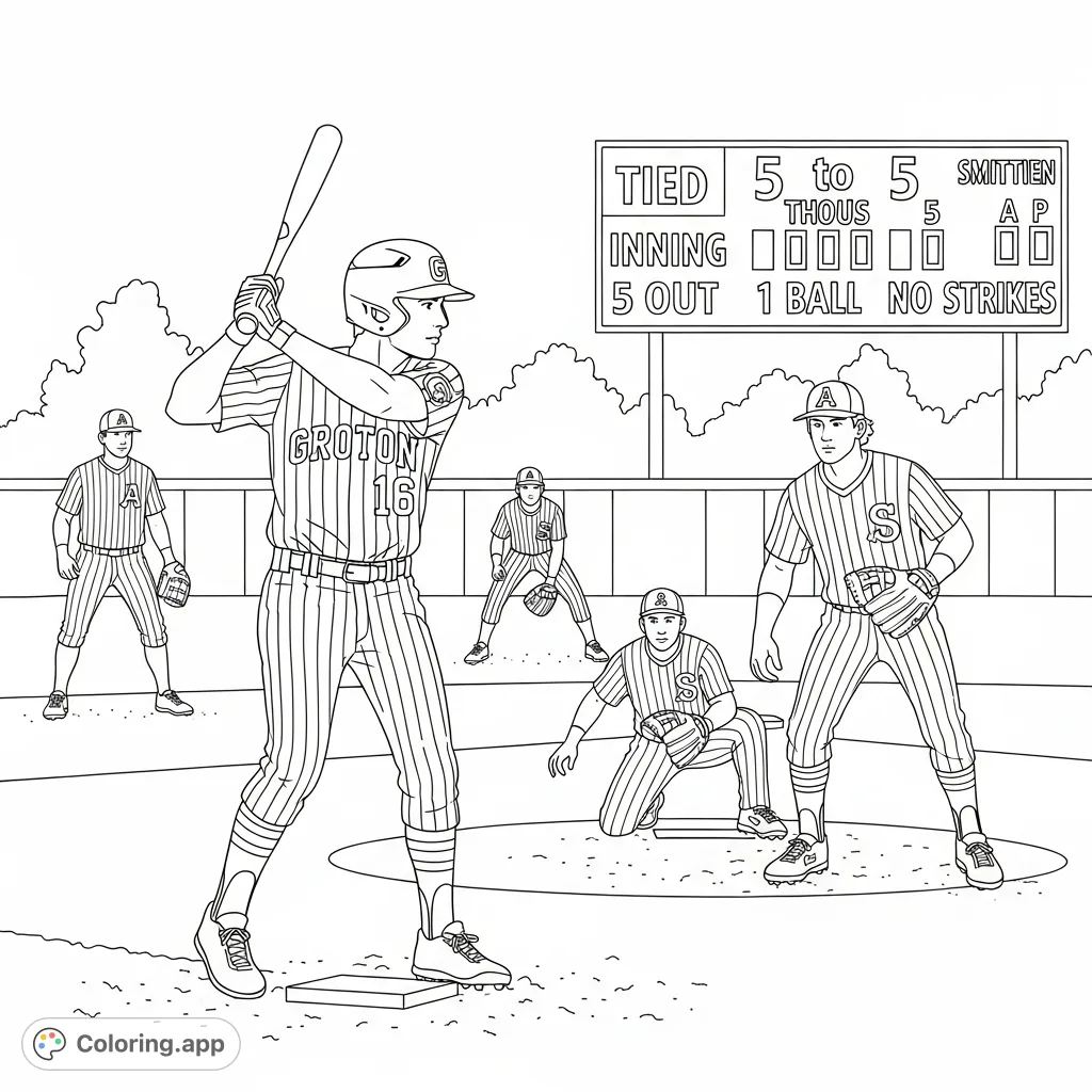 Experience the thrill of a baseball game between the Aberdeen Smitties and Groton, with Groton's batter making contact. Perfect for sports fans!
