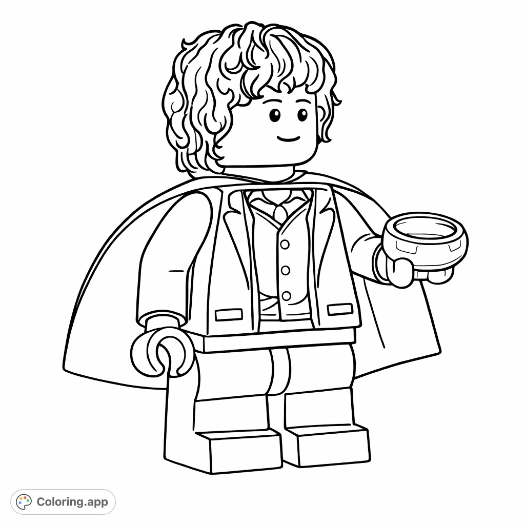 An adorable, curly-haired figure holding a significant ring, ready for a grand adventure! Perfect for fans of fantasy and miniature heroes.