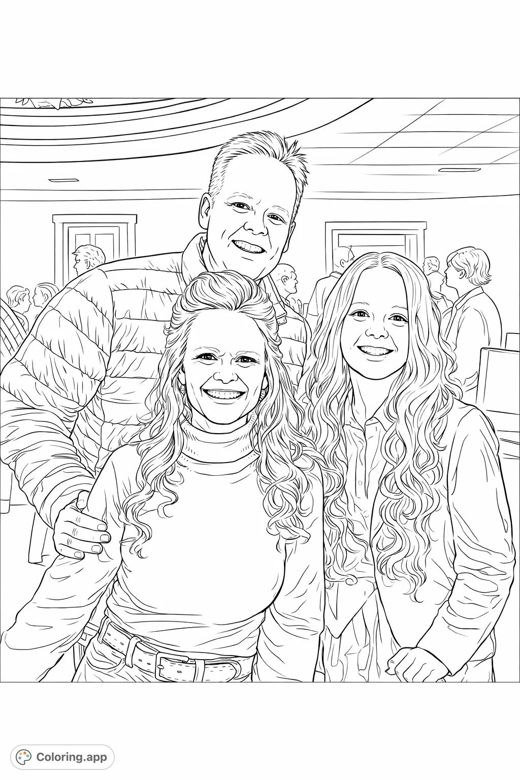 A heartwarming portrait of a family, with a man, woman, and young girl smiling together. Perfect for celebrating family bonds and shared happiness.