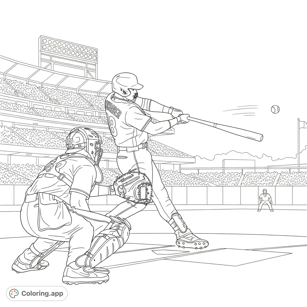 Experience the intense action of a baseball game with Kyle Schwarber mid-swing after a home run. Detailed scene for sports fans.