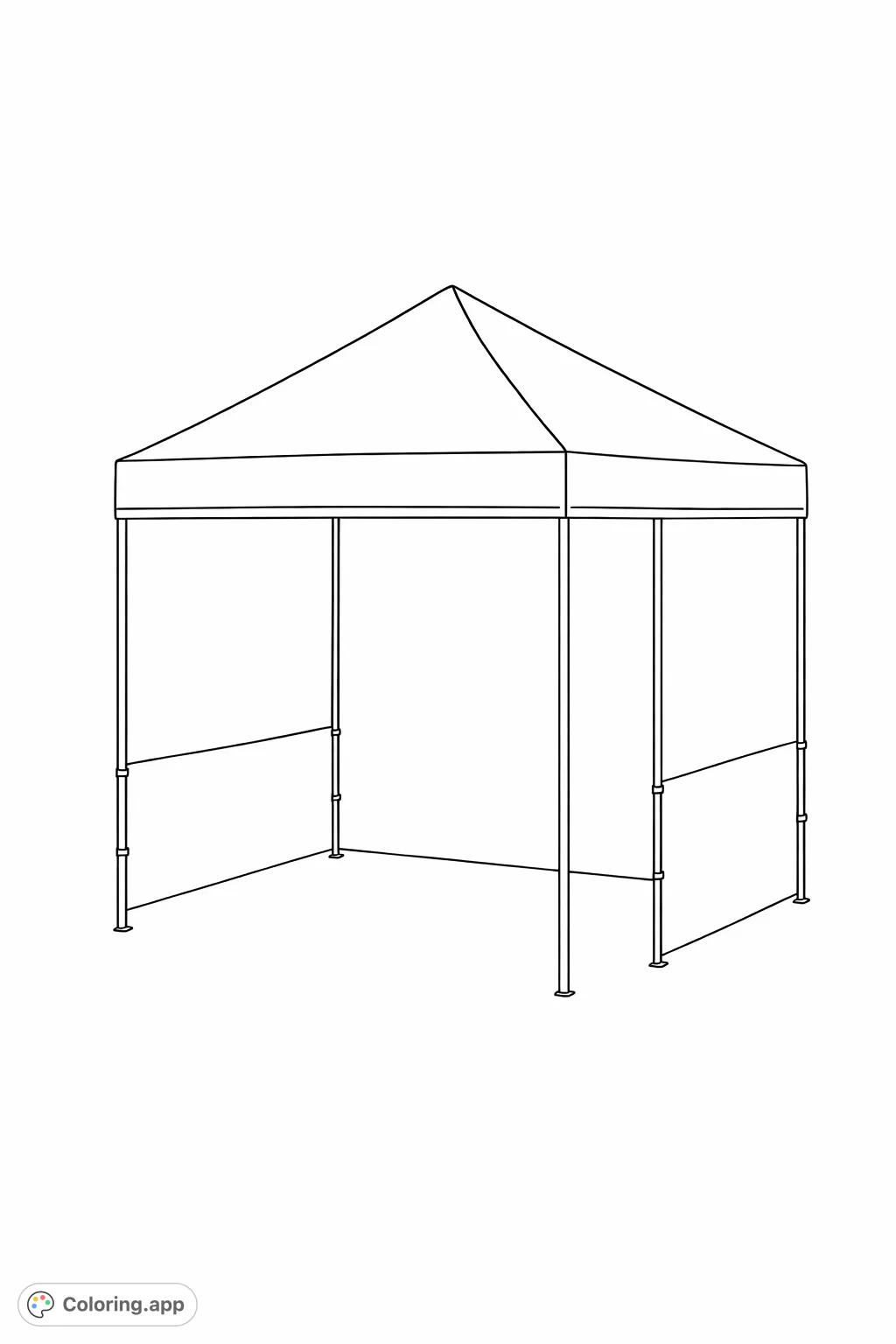 A straightforward pop-up canopy tent, perfect for customizing with vibrant designs or event themes. An ideal blank canvas for creativity.