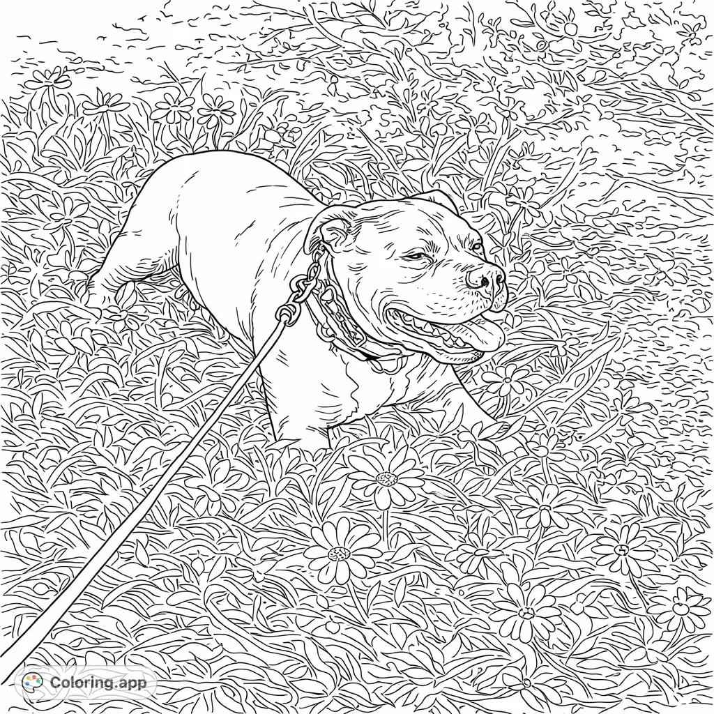 Discover a peaceful canine resting among abundant flowers, offering a delightful scene for relaxation. Perfect for dog lovers and nature enthusiasts.