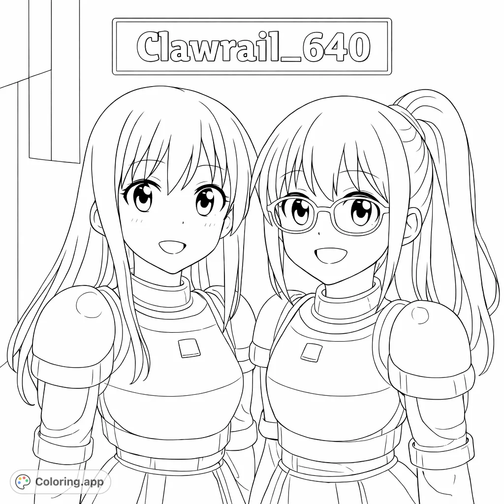 Two smiling anime knights in stylized armor, ready for adventure! A fun and engaging page for fans of fantasy and character art.