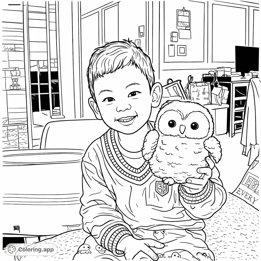 Child's Owl Friend - Coloring.app