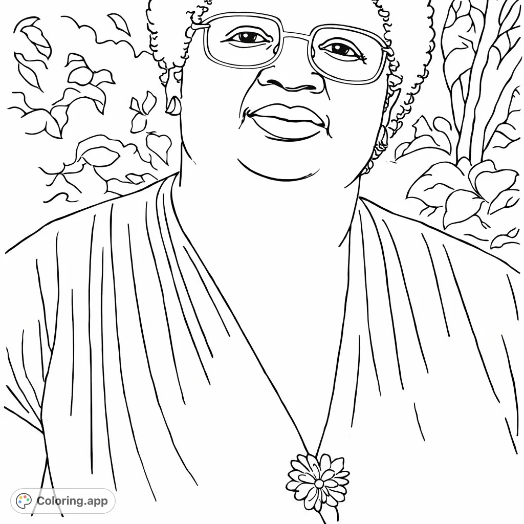 Capture the timeless elegance of this portrait, featuring styled hair, glasses, and a pleated top with a delicate brooch. Perfect for a relaxing creative session.