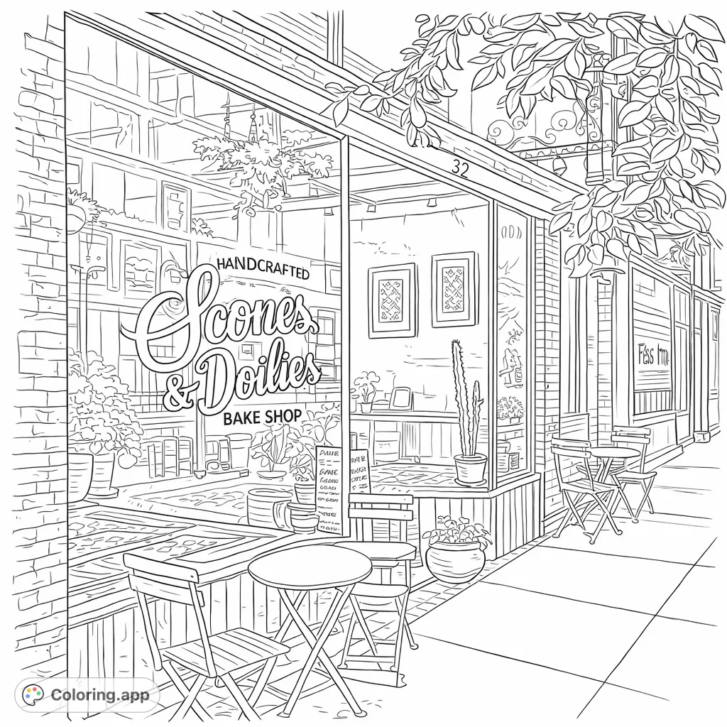 Scones & Doilies Bake Shop - Coloring.app
