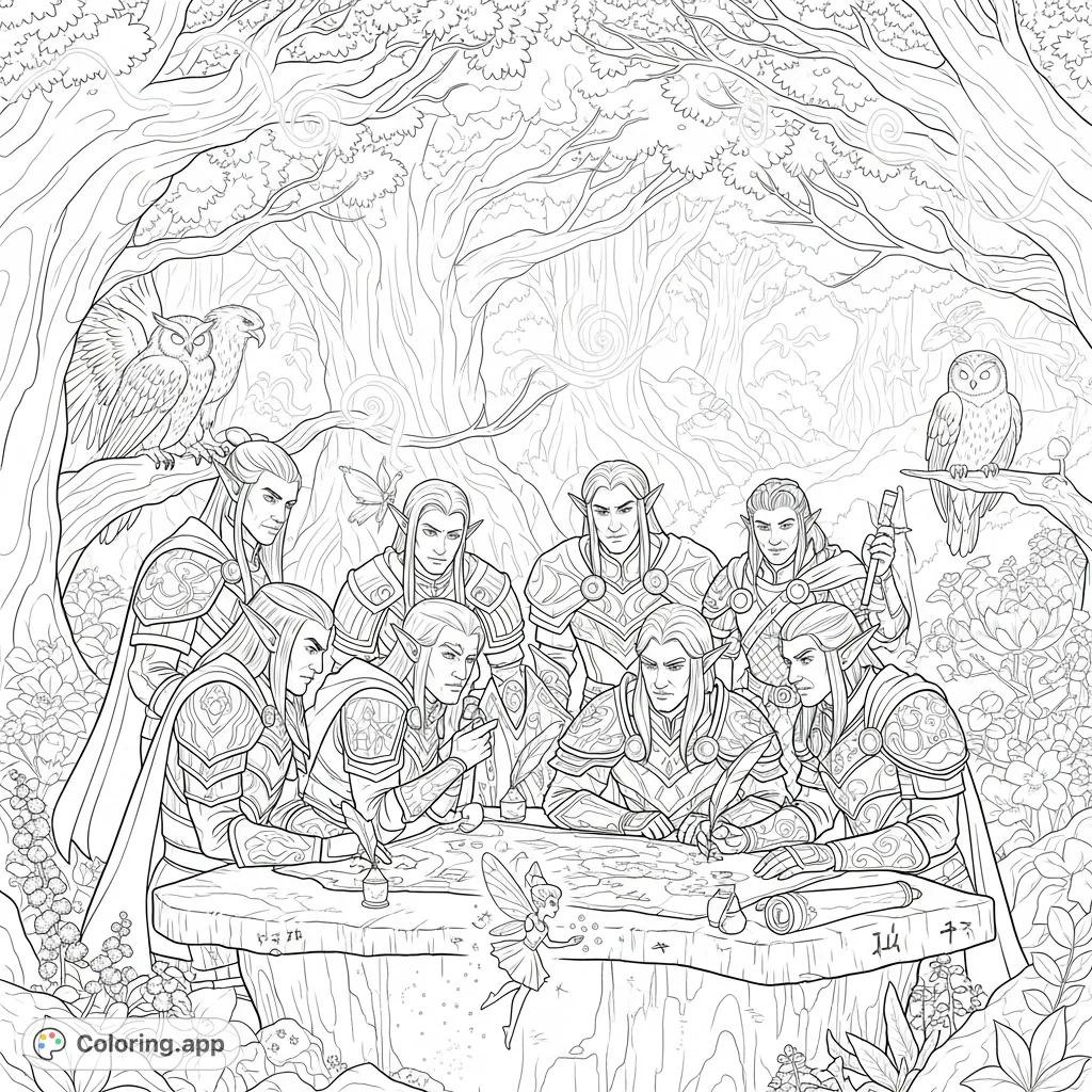 Coloring Pages For Rts Elven Battle Strategy - Coloring.app