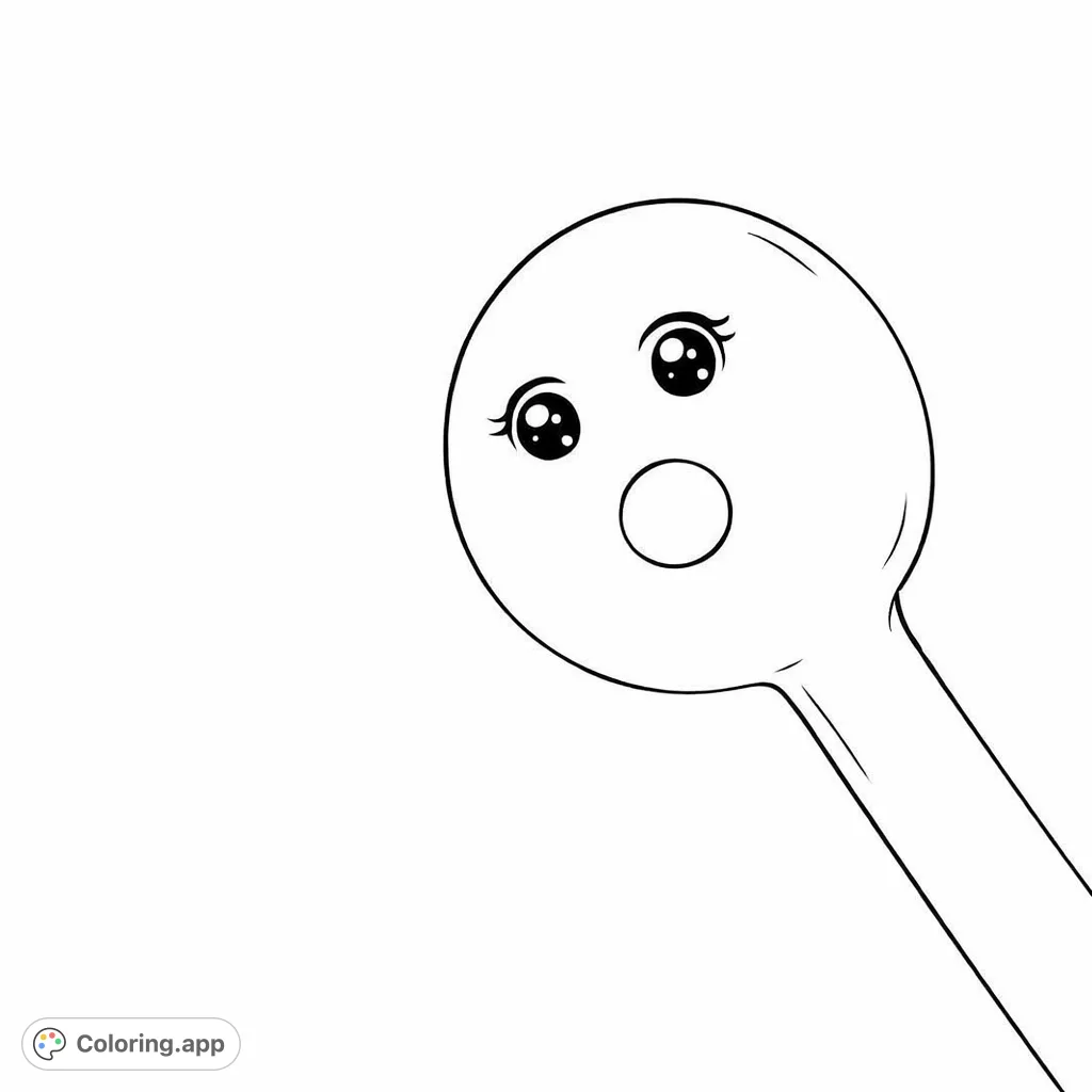 Discover a whimsical coloring page featuring an elongated object with a large, round head displaying wide eyes and an open, surprised expression. Perfect for creative fun!