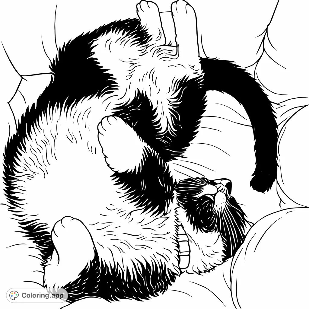 Relaxing Feline Nap - Coloring.app