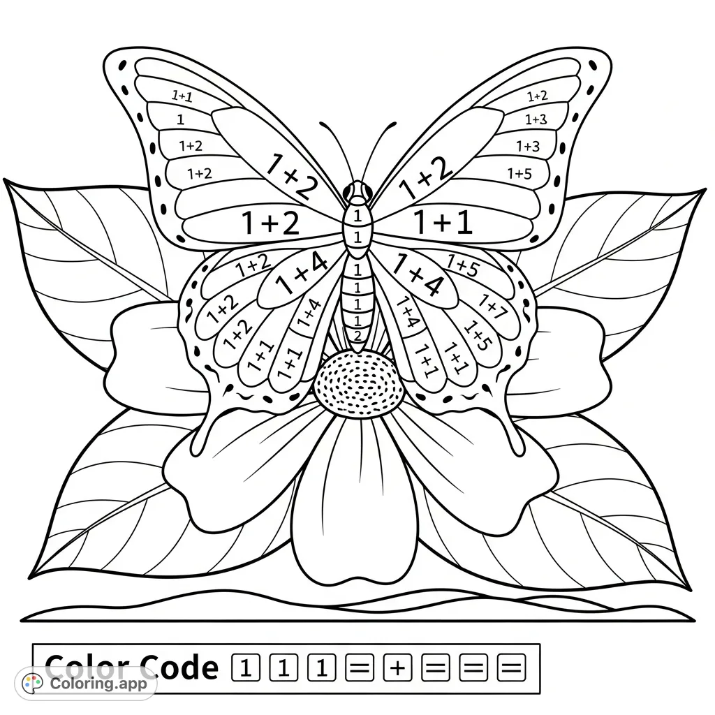Butterfly Math Equations - Coloring.app