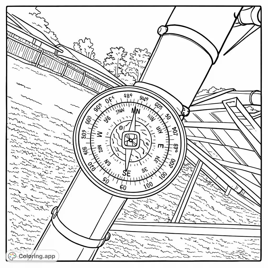 Explore an intriguing outdoor scene featuring a detailed gauge on a pipe, set against a backdrop of solar panels, a wooden fence, and a distant house.